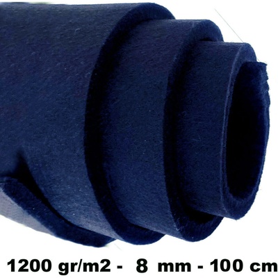 Technický filc 8 mm barva tmavě modrá, šířka 100 cm