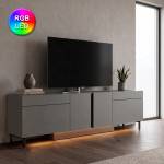 TopMebel Arlen TopMebel меламинов ТВ шкаф с RGB LED в антрацит цвят 180x32x50cm