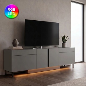 TopMebel Arlen TopMebel меламинов ТВ шкаф с RGB LED в антрацит цвят 180x32x50cm