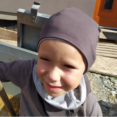 dětská čepice Doble Hnědošedá /šedá