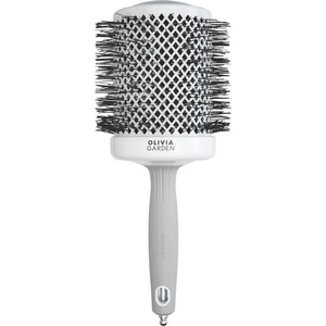 Olivia Garden Expert Blowout Shine Round Brush White & Grey 80 mm