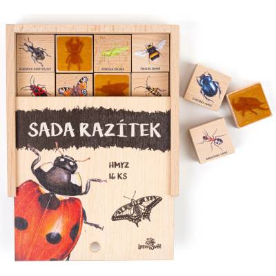 Lesní svět razítka 16 kusů Hmyz