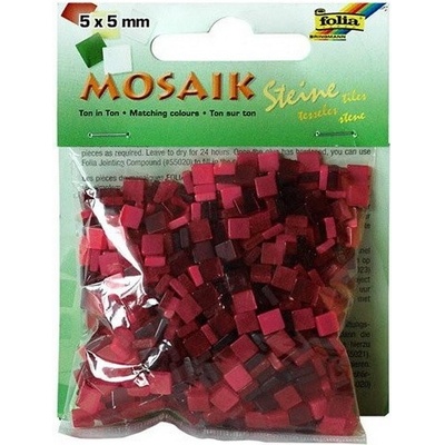 Folia Mozaikové kamienky tónované, 5 x 5 mm červená