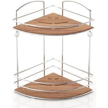 TEKNO TEL Ъглова етажерка за баня tekno tel bk-074 , 2 нива , дърво (7774150056)