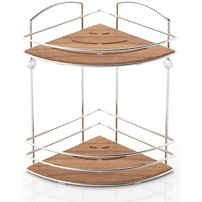 TEKNO TEL Ъглова етажерка за баня tekno tel bk-074 , 2 нива , дърво (7774150056)