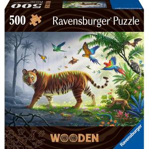 Ravensburger - Puzzle Wooden puzzle: Jungle Tiger - 500 piese