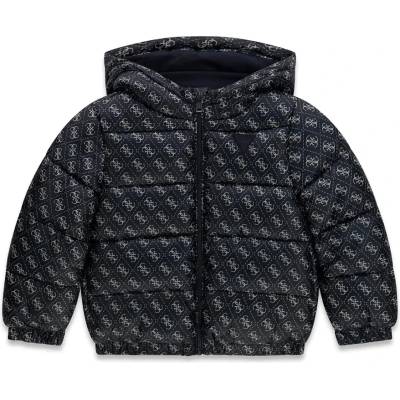 GUESS Яке в тъмносин цвят за мини момче с бели лога Guess