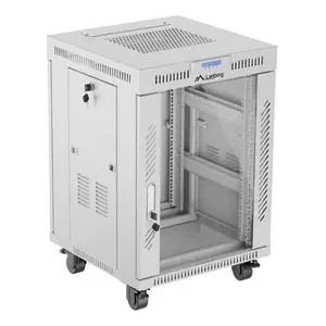 Lanberg Комуникационен шкаф, Lanberg rack cabinet 19" free-standing 15U/600x600 (flat pack) with glass door lcd grey v2 (FF01-6615-12SL) - xtreme