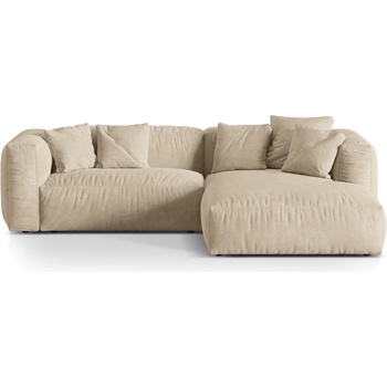 Micadoni Бежов кадифен модулен ъглов диван (десен ъгъл) Martina - Micadoni (MIC_RC_S_120_F1_MARTINA1)
