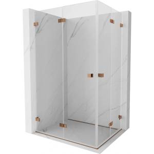 Mexen Lunar-F Duo душ кабина сгъваема 95 x 90 см, прозрачна, розово злато - 836-095L-090P-60-00 (836-095L-090P-60-00)