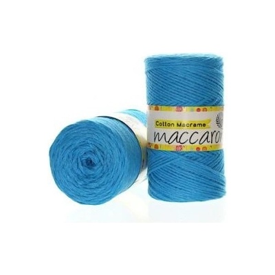 Maccaroni Cotton macrame 2mm - 11 tyrkysová