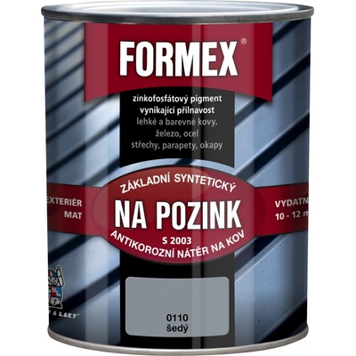 Barvy a laky Hostivař Formex S 2003 základná farba na pozink 110 šedý 0,6L