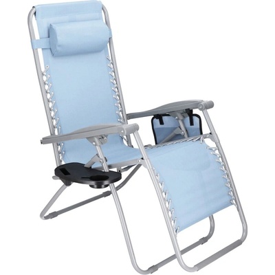 Zahradní polohovací křeslo SPRINGOS ZERO GRAVITY světle modré