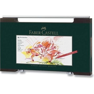 Faber-Castell 167400 Pitt Artist Pen drevená kazeta 90 ks