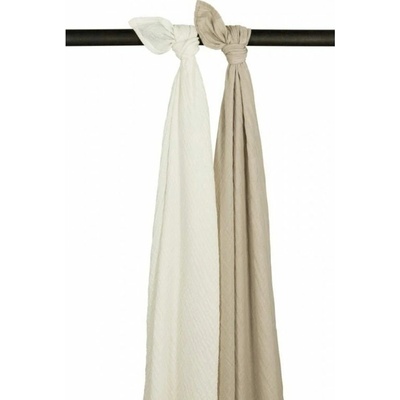 Meyco Mušelínové zavinovací / osušky 120 x 120 cmcm Offwhite/Sand 2 ks