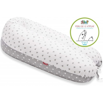 Scamp Kojící polštář Little Heart White Grey – Zboží Dáma