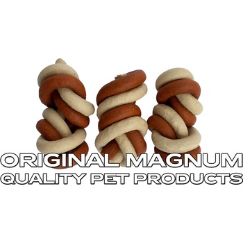 Magnum Uzel splétaný hnědo/bílý 7 cm, display 25 ks