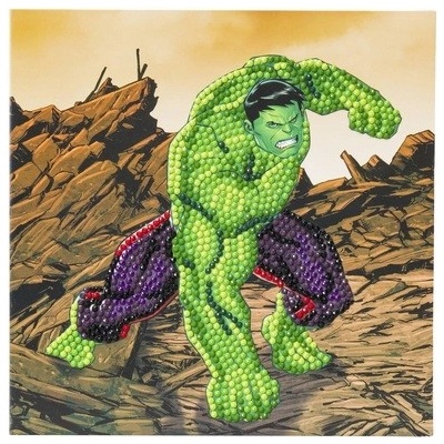 Pohľadnica Hulk Marvel vykladanie z diamantov