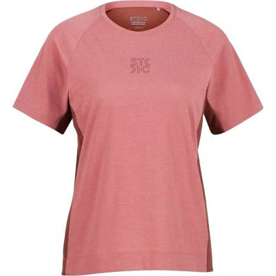 Stoic Дамска фланелка с къс ръкав за колоездене Stoic Women's PerformanceMerino LofsdalenSt. MTB S/S Cycling jersey - Faded Rose / Timber Red - размер XXL (156-2841-0116)