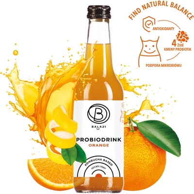 Bala21 Kombucha Pomeranč s probiotiky 330 ml