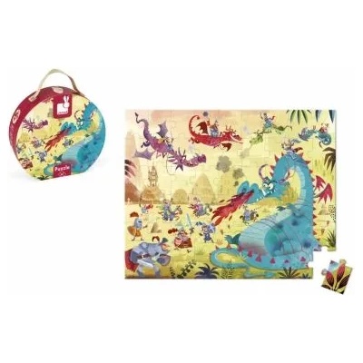 Janod - Детски пъзел в куфар - Дракони (J02615)