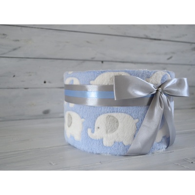 dortNEdort Plenkový dort s různými vzory dek Sloníci modrý deka