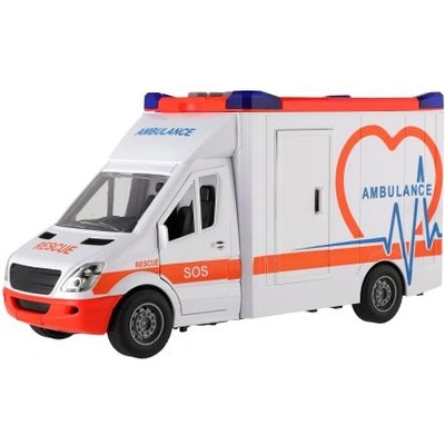 Teddies Авто линейка пластмаса 28см с носилка на инерция със светлина със звук