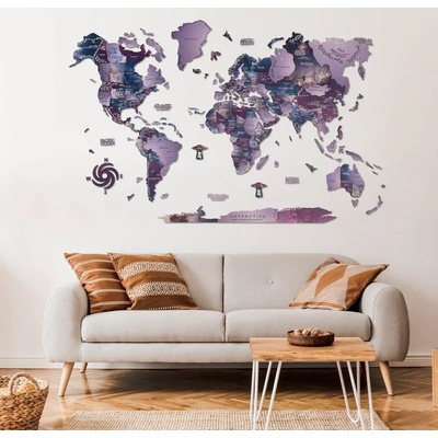 Enjoy the Wood 3D nástěnná dřevěná mapa World Map Sirius Prime L