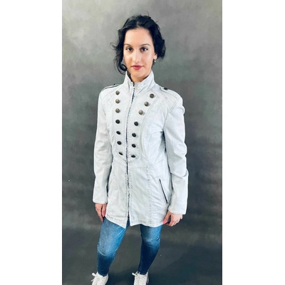 Max Original Leather dámsky kožený kabát SHAKIRA LG.white/black