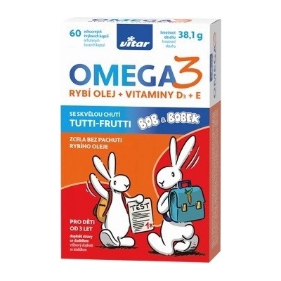 VITAR Kids omega 3 + vitamín D + vitamín E 60 kapslí