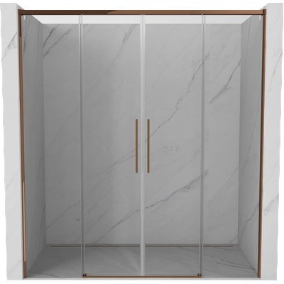 Mexen Rox Двойка плъзгащи се душ врати 170 см, прозрачни, розово злато (8C2-170-002-60-00)