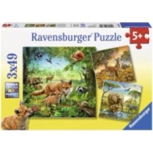 Ravensburger Tiere der Erde Puzzle 3 x 49 Teile