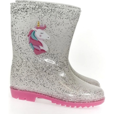Detské gumáky Unicorn strieborne