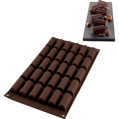 Silikomart Форма за шоколадови бонбони Sf129 Mini Buche силиконова (26.129.77.0065)
