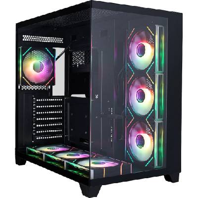 Кутия 1stPlayer MEGAVIEW MV8 Black - 7 x 120 mm A-RGB fans included (MV8-TP-BK-6FC7R-1FC7)
