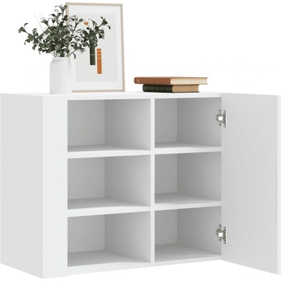 vidaXL Стенен шкаф, бял, 75x35x60 см, инженерно дърво (848423)