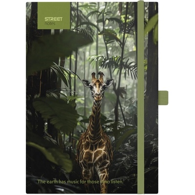 STREET Тетрадка с линийка STREET Animals Edition Giraffe A/5 96 страници с гумена твърда корица 778135 (778135)