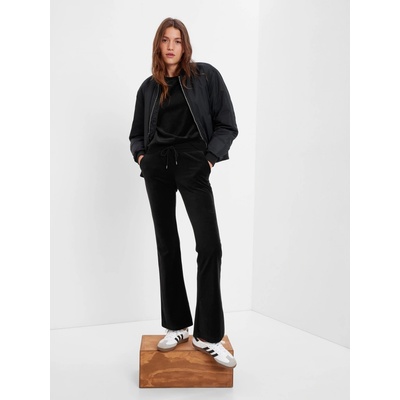 GAP Velurové tepláky flare mid rise černé
