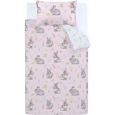 Catherine Lansfield Розово спално бельо за детско креватче 120x150 cm Bunny Tails Ditsy Flowers - Catherine Lansfield (BD/59097/W/TQS/PK)