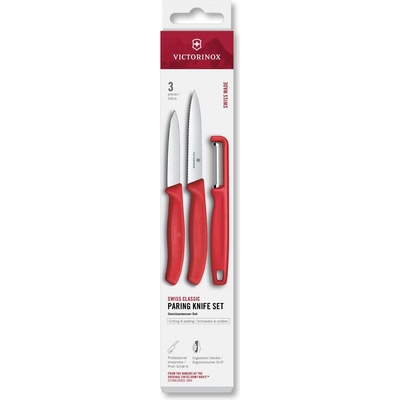 Victorinox Комплект нож и белачка SWISS CLASSIC, комплект 3 бр. , червен, Пластмаса, Victorinox (VN6711133C1)