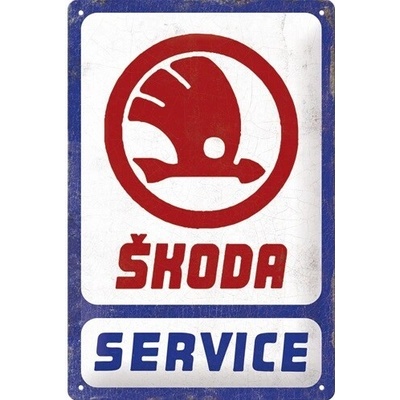 Plechová ceduľa Škoda Auto - Service, 20 × 30 cm