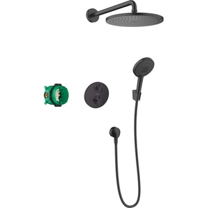 Hansgrohe Croma - Душ комплект 280, с термостат Ecostat S за вграждане, черен мат 27961670 (27961670)
