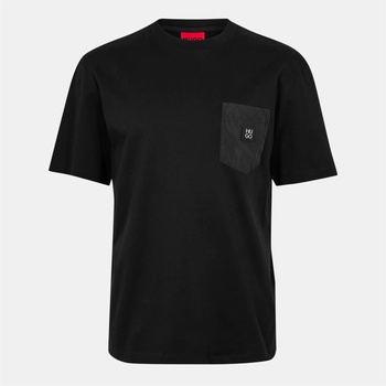 Hugo Тениска Hugo Men's Dombiro 01 Red Cotton T-Shirt - Black 001