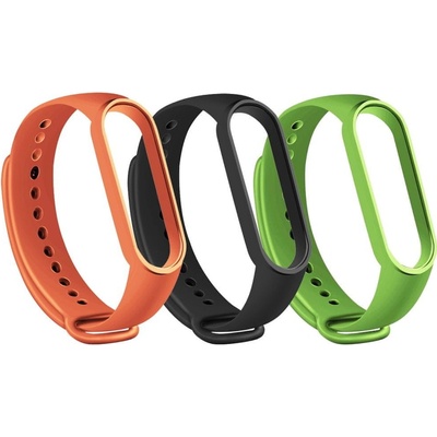 RhinoTech Řemínky pro Xiaomi Mi Band 6 3-pack černá, oranžová, zelená, RTACC229 – Hledejceny.cz