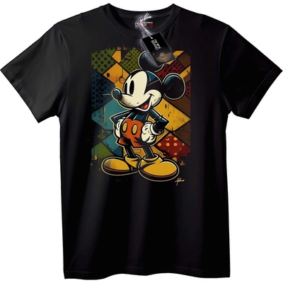 NOONEBRAND Тениска Mickey Mouse Геометрична - 2XL, Black