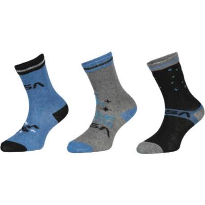 Trenýrkárna Комплект от три - детски чорапи NASA многоцветни (39133/blue) Trenýrkárna | Cheren Sin Siv Mnogotsveten | Момчешки | 31-34
