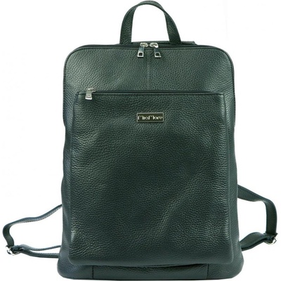 MiaMore 01-015 kožený batůžek Dark Green 10 l