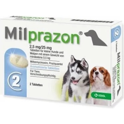 FYPRYST Milprazon Милпразон 2.5 mg/25 mg таблетки за малки кучета и кученца с тегло най-малко 0, 5 kg, 2 tabl