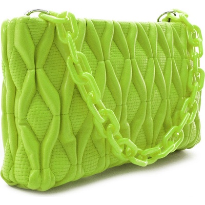 Světle zelená netradiční prošívaná crossbody dámská kabelka Azzini