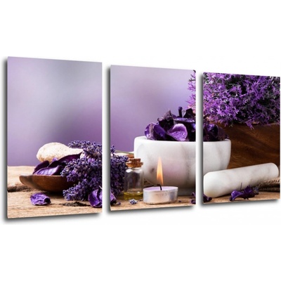Impresi Obraz Levandulové zátiší - 120 x 60 cm (3 dílný)